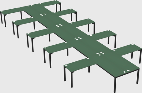 Shared l-shaped desk