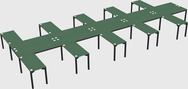 Shared l-shaped desk
