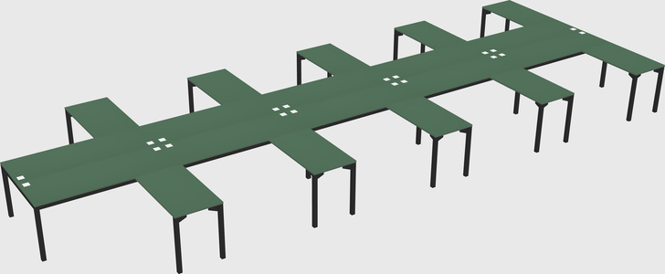Shared l-shaped desk