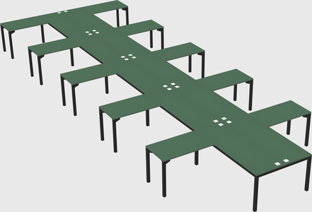 Shared l-shaped desk