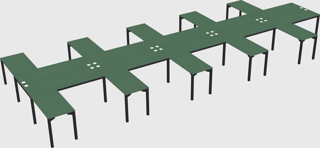 Shared l-shaped desk