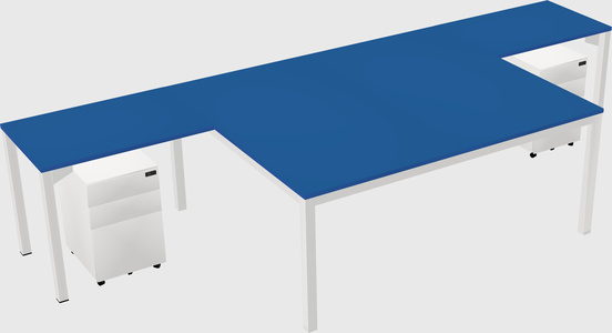 Shared l-shaped desk