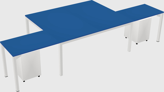 Shared l-shaped desk