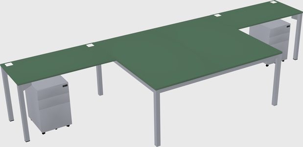 Shared l-shaped desk