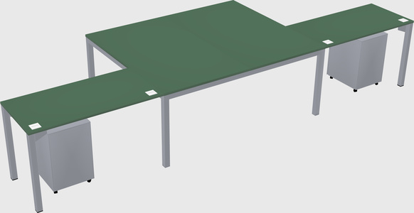 Shared l-shaped desk
