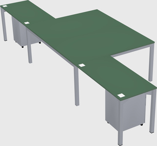 Shared l-shaped desk