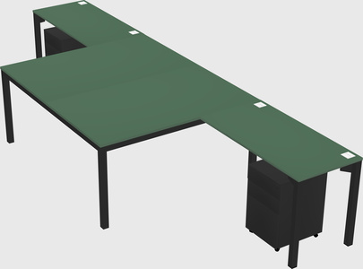 Shared l-shaped desk
