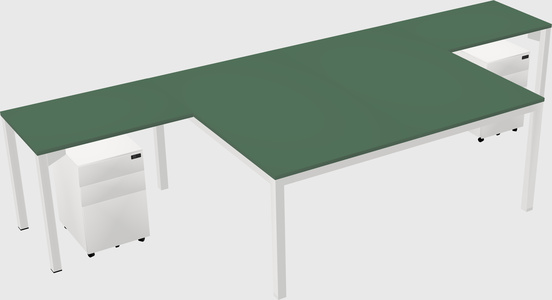 Shared l-shaped desk