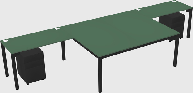 Shared l-shaped desk