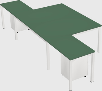 Shared l-shaped desk