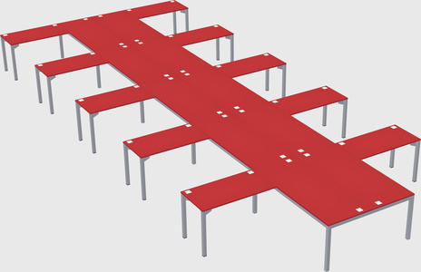 Shared l-shaped desk