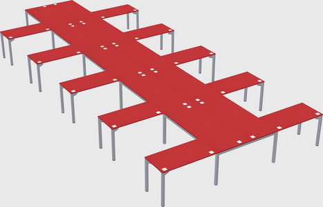 Shared l-shaped desk
