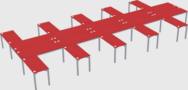 Shared l-shaped desk