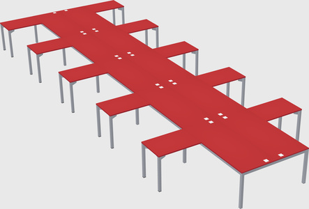 Shared l-shaped desk