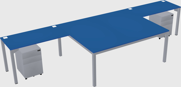 Shared l-shaped desk