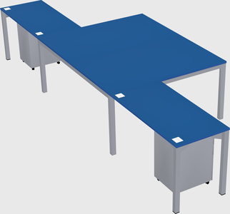 Shared l-shaped desk
