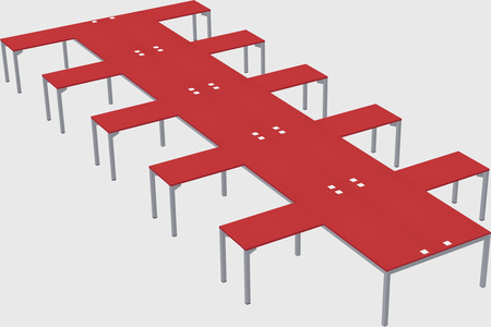 Shared l-shaped desk