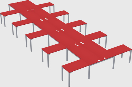 Shared l-shaped desk