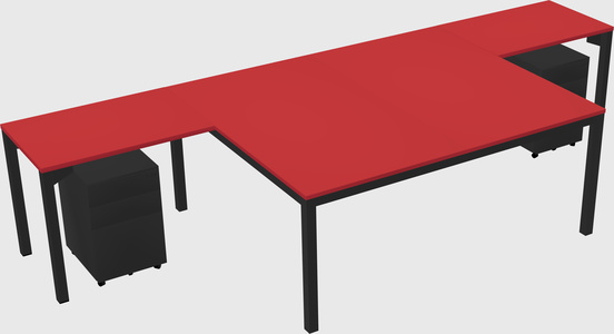 Shared l-shaped desk