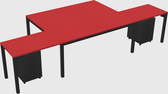 Shared l-shaped desk