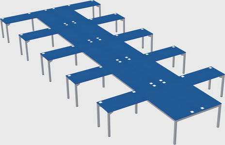 Shared l-shaped desk