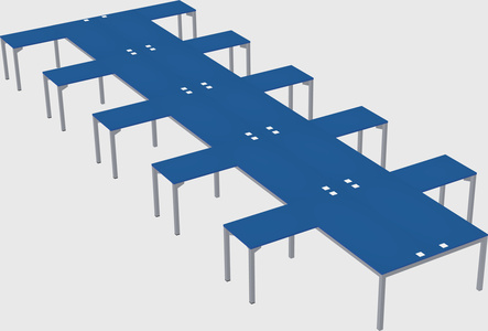 Shared l-shaped desk