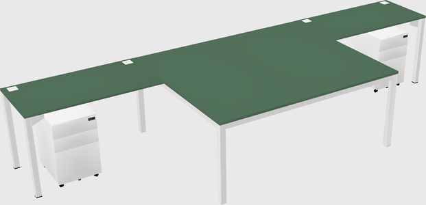 Shared l-shaped desk