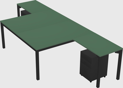 Shared l-shaped desk