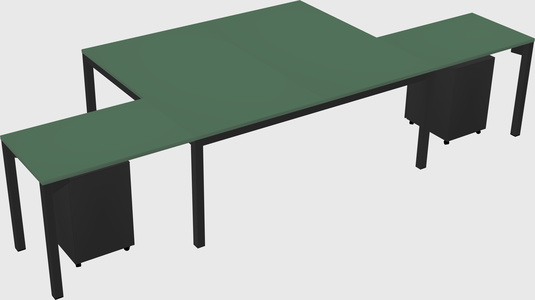 Shared l-shaped desk