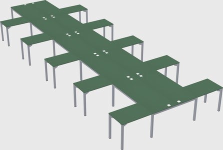 Shared l-shaped desk