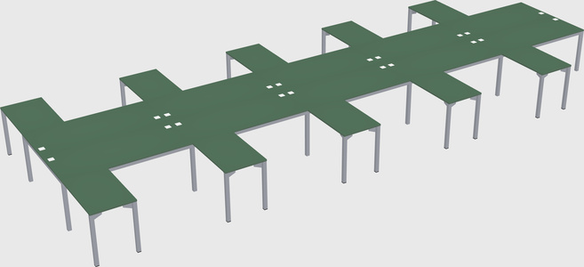 Shared l-shaped desk
