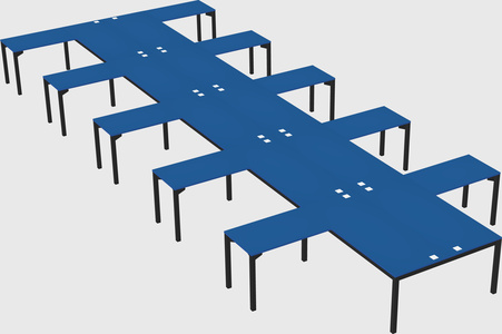 Shared l-shaped desk