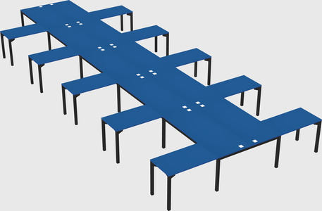 Shared l-shaped desk