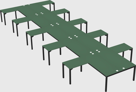 Shared l-shaped desk