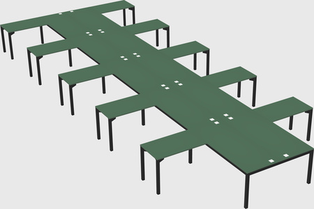 Shared l-shaped desk