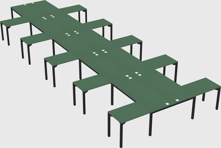 Shared l-shaped desk