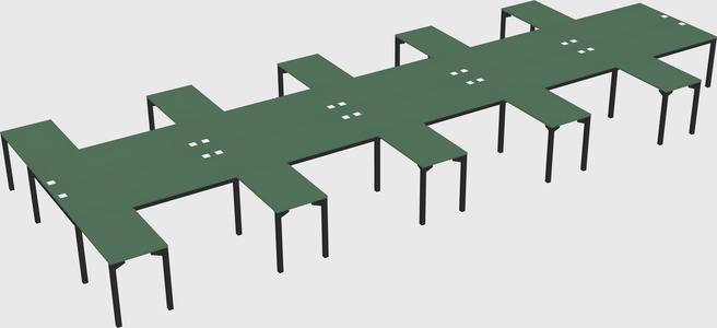 Shared l-shaped desk