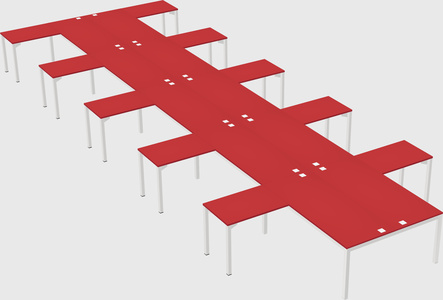 Shared l-shaped desk