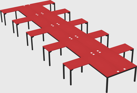 Shared l-shaped desk