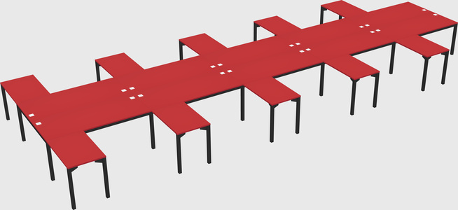 Shared l-shaped desk