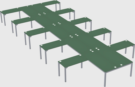 Shared l-shaped desk