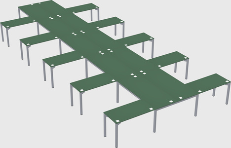Shared l-shaped desk