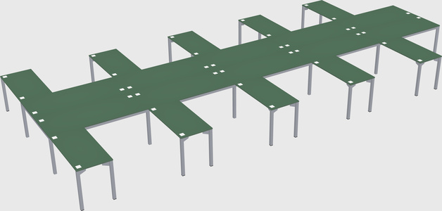 Shared l-shaped desk