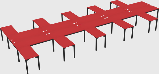 Shared l-shaped desk