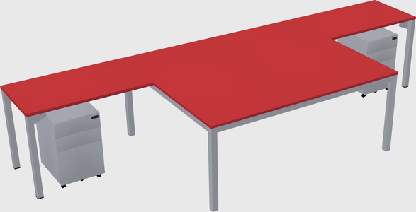 Shared l-shaped desk