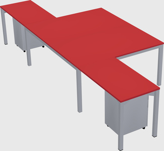 Shared l-shaped desk