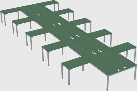 Shared l-shaped desk