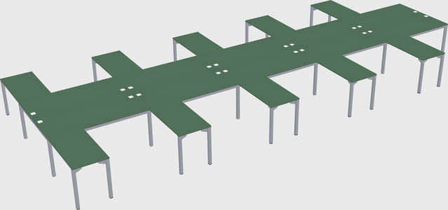 Shared l-shaped desk