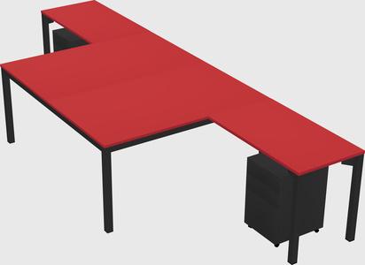 Shared l-shaped desk