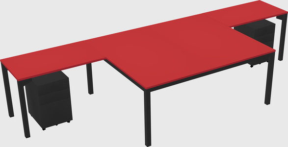 Shared l-shaped desk
